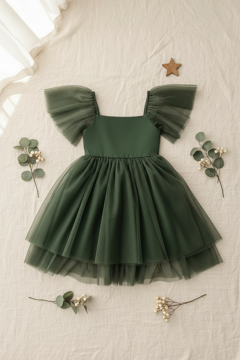 INDIE BLUE Dresses Fawn Dress (forest tulle)