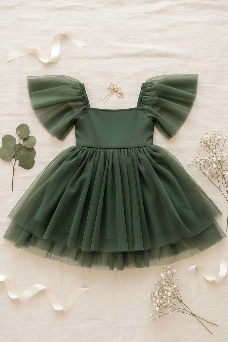 INDIE BLUE Dresses Fawn Dress (forest tulle)