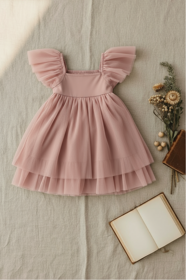 INDIE BLUE Dresses Fawn Dress (soft pink tulle)