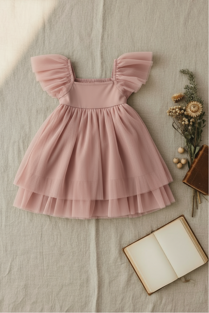 INDIE BLUE Dresses Fawn Dress (soft pink tulle)