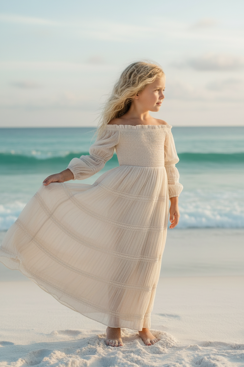 INDIE BLUE Dresses Pippa Maxi (natural chiffon)