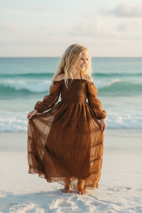 INDIE BLUE Dresses Pippa Maxi (mocha chiffon)