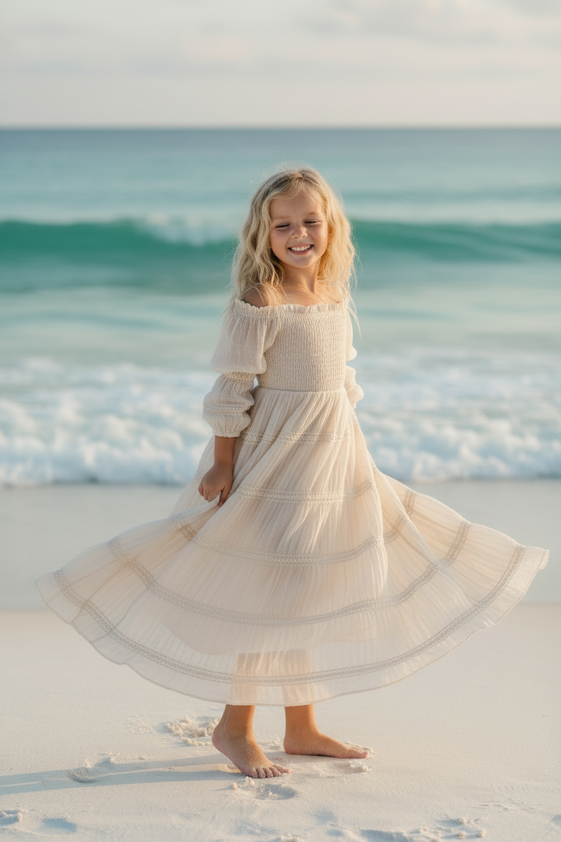 INDIE BLUE Dresses Pippa Maxi (natural chiffon)