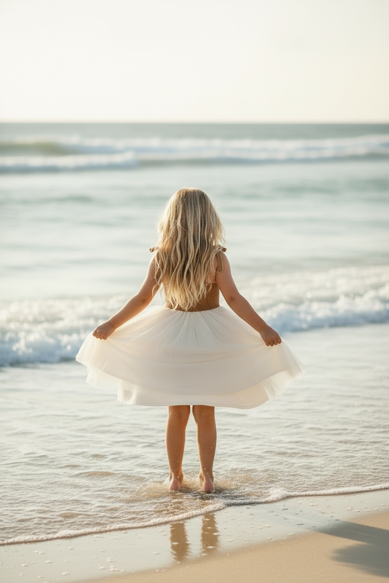 INDIE BLUE Dresses Jodi Twirl (two-tone mocha tulle)