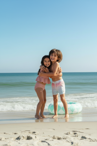 INDIE BLUE SWIM Flutter Tankini Set (soft pink ribbed)