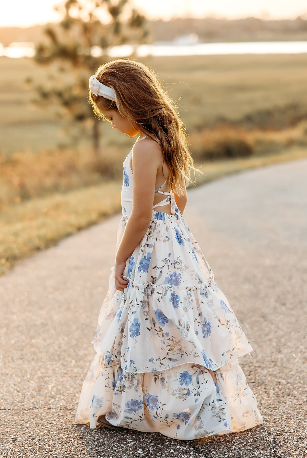 Wendy Dress (floral blue chiffon)