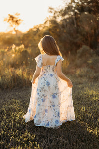 Marabella Dress (floral blue chiffon)