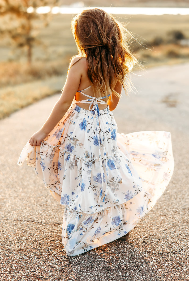 Wendy Dress (floral blue chiffon)