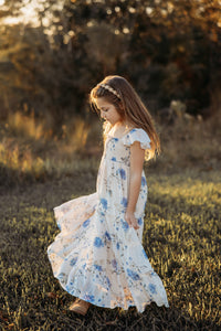 Marabella Dress (floral blue chiffon)