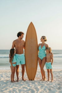 LB Women's Swim Women’s Halter One Piece (aqua waves)