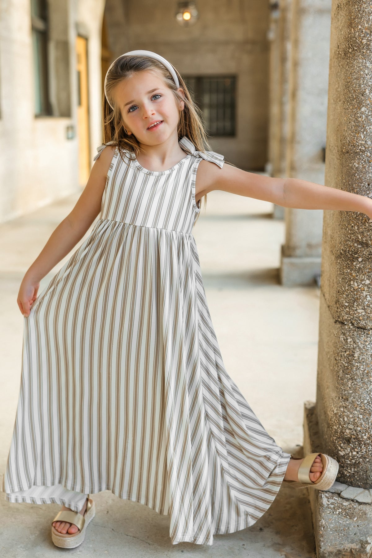 Liza Maxi Dress (ash stripe)