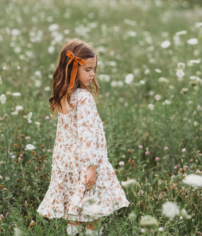 Nora Dress (mocha floral)