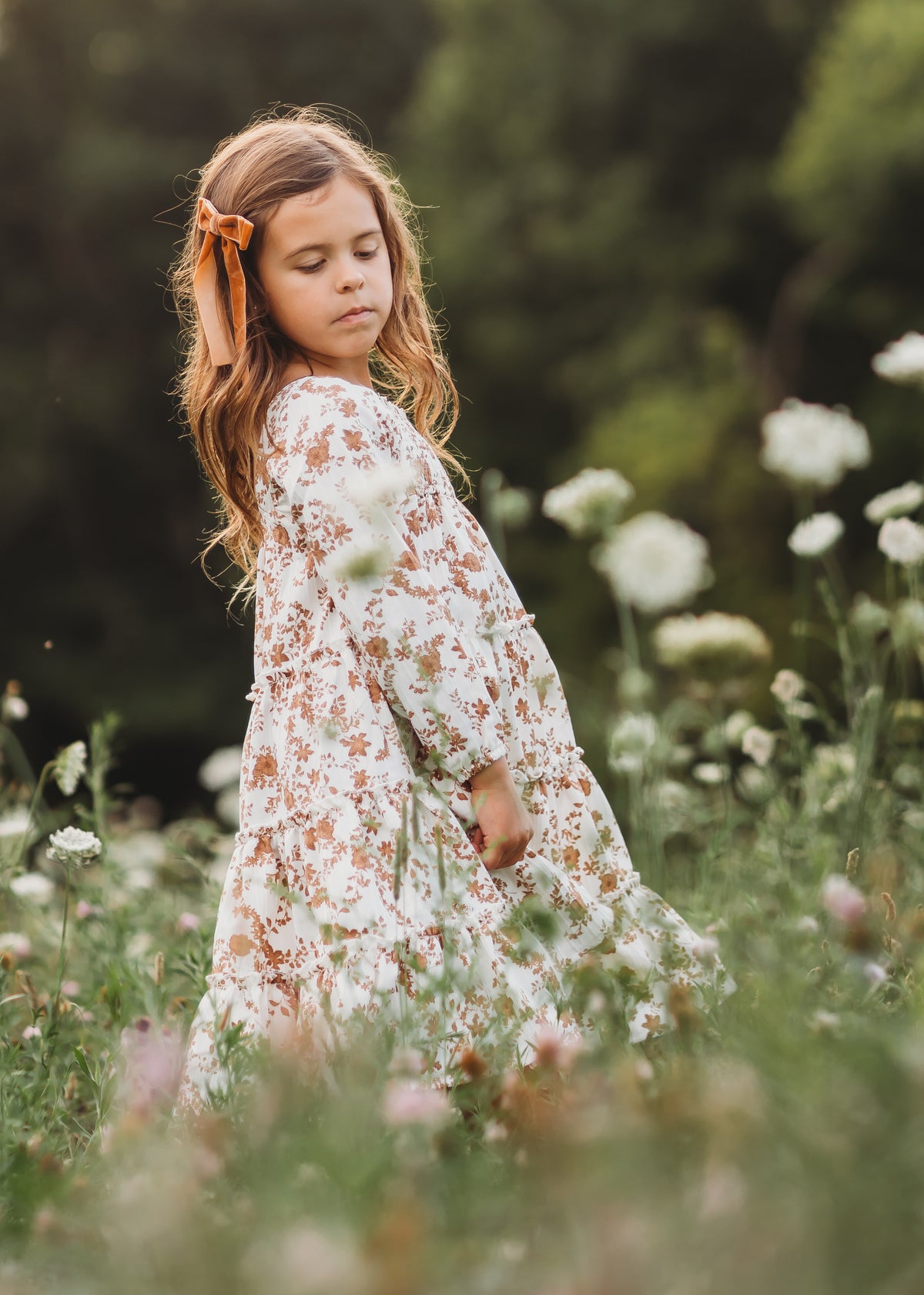 Nora Dress (mocha floral)