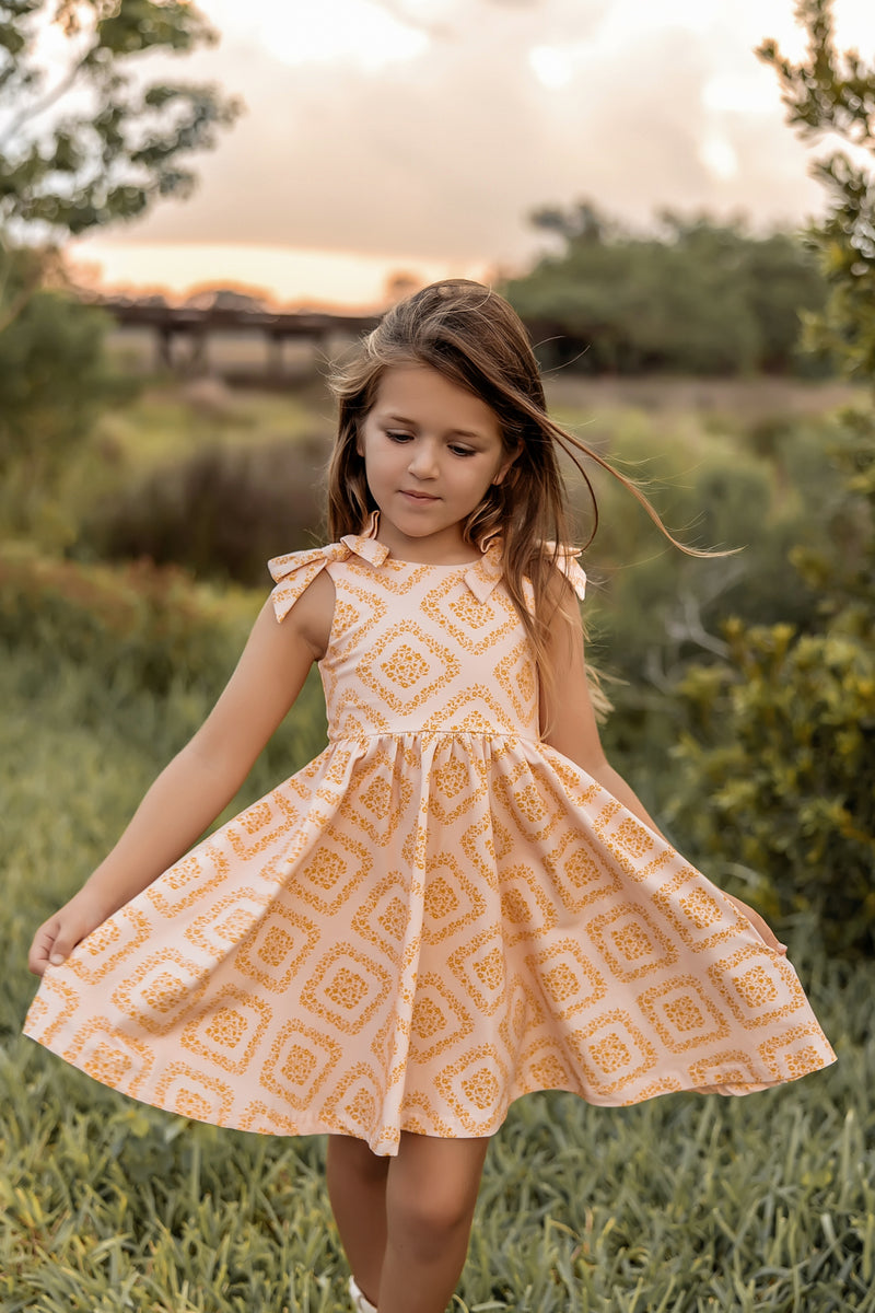 Liza Twirl Dress (floral diamond)