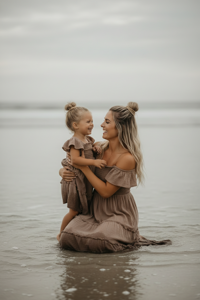 INDIE BLUE Dresses Marabella Dress (mocha muslin)