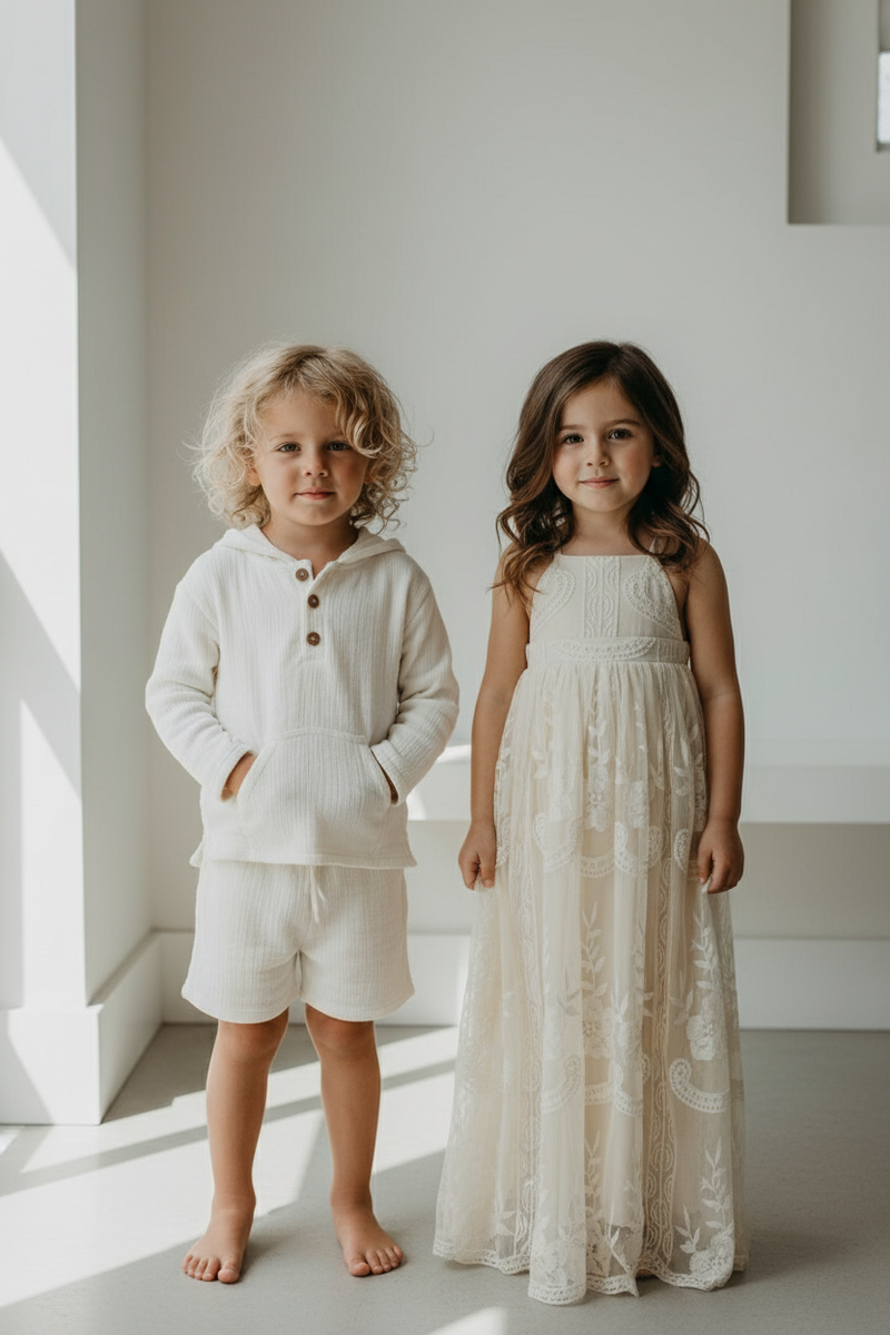 INDIE BLUE Dresses Madeline Lace Dress (ivory)