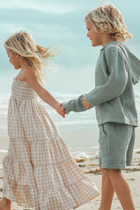 INDIE BLUE Boys Knox Shorts (soft teal muslin)