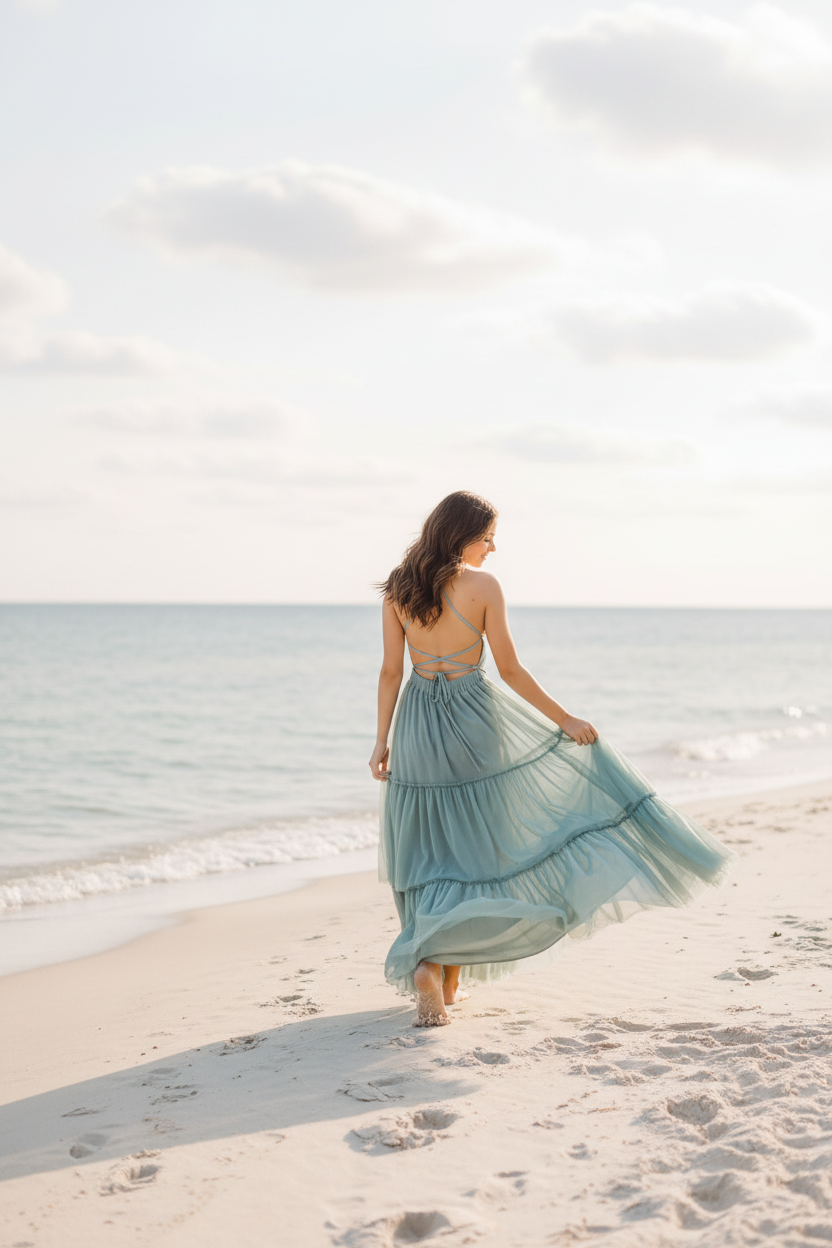 Layered tulle in the breeze