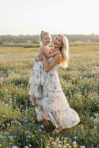 INDIE BLUE Women Women's Wendy Dress (floral blue chiffon)