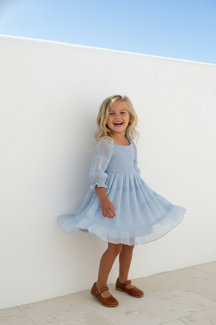 INDIE BLUE Dresses Karina Dress (blue chiffon)