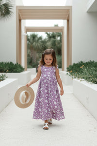 LB Girl's Dress Liza Maxi (lilac blooms)