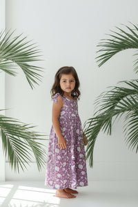 LB Girl's Dress Liza Maxi (lilac blooms)