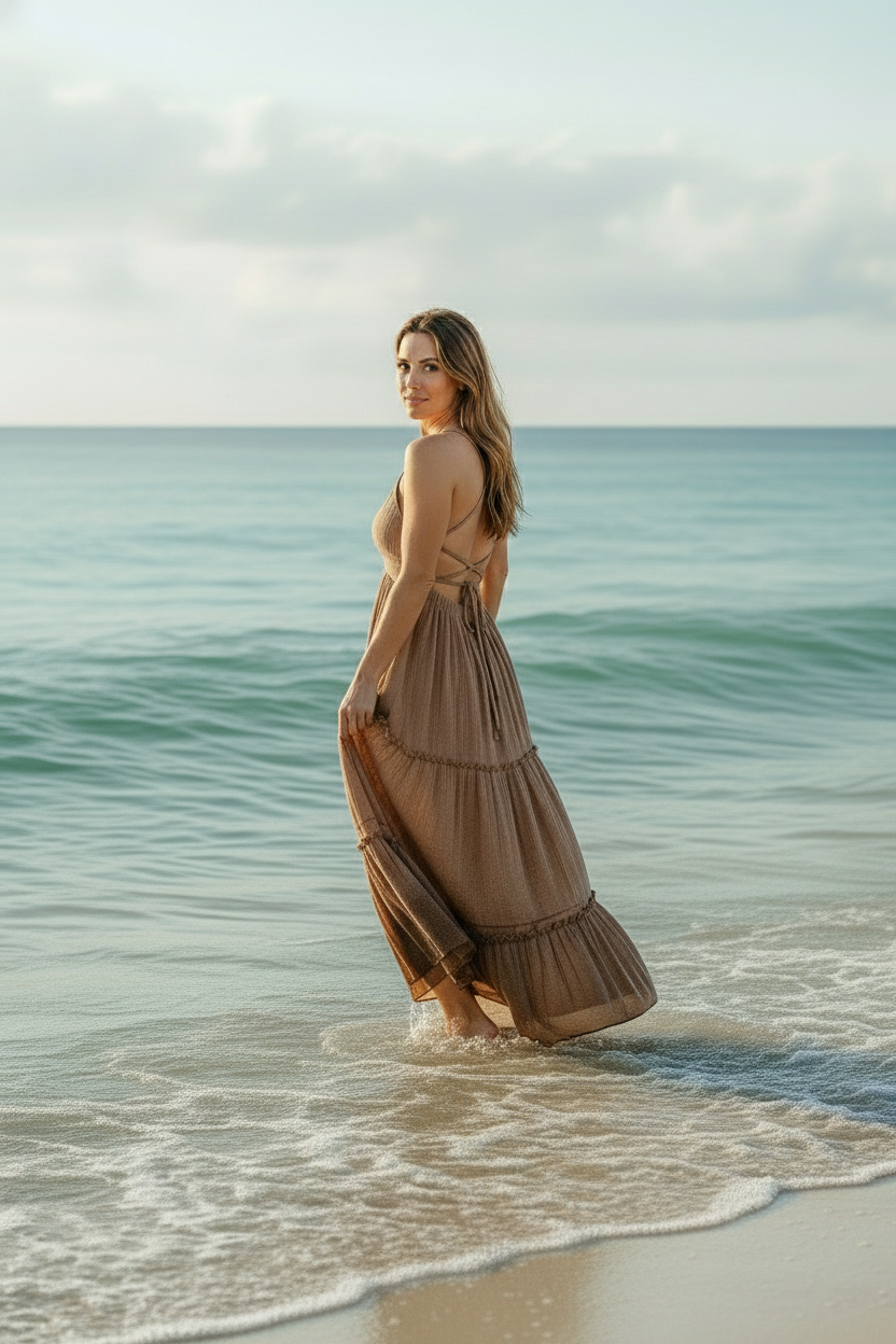 INDIE BLUE Women Women's Wendy Dress (mocha muslin)