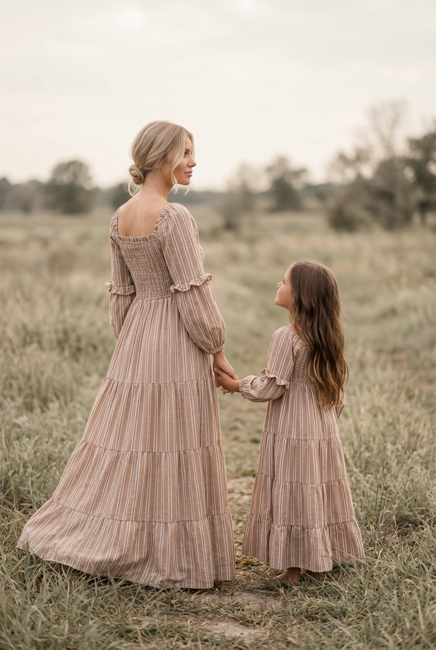 SS Women's Dress Women's Pippa Maxi (mocha stripe)