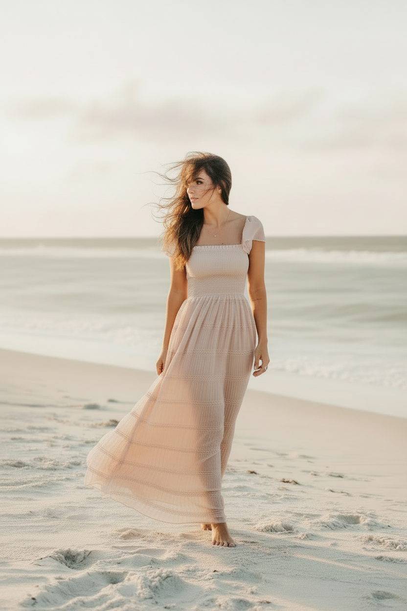 SS Women's Dress Women's Marabella Dress (soft pink chiffon)