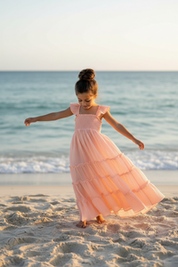 SS Girl's Dress Marabella Dress (vibrant coral muslin)