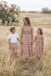 SS Girl's Dress Elle Midi (spice checkered)