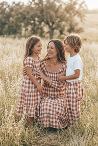 SS Girl's Dress Elle Midi (spice checkered)