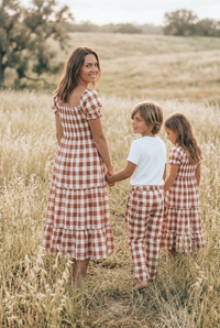 SS Girl's Dress Elle Midi (spice checkered)
