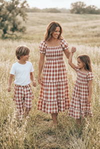 SS Girl's Dress Elle Midi (spice checkered)
