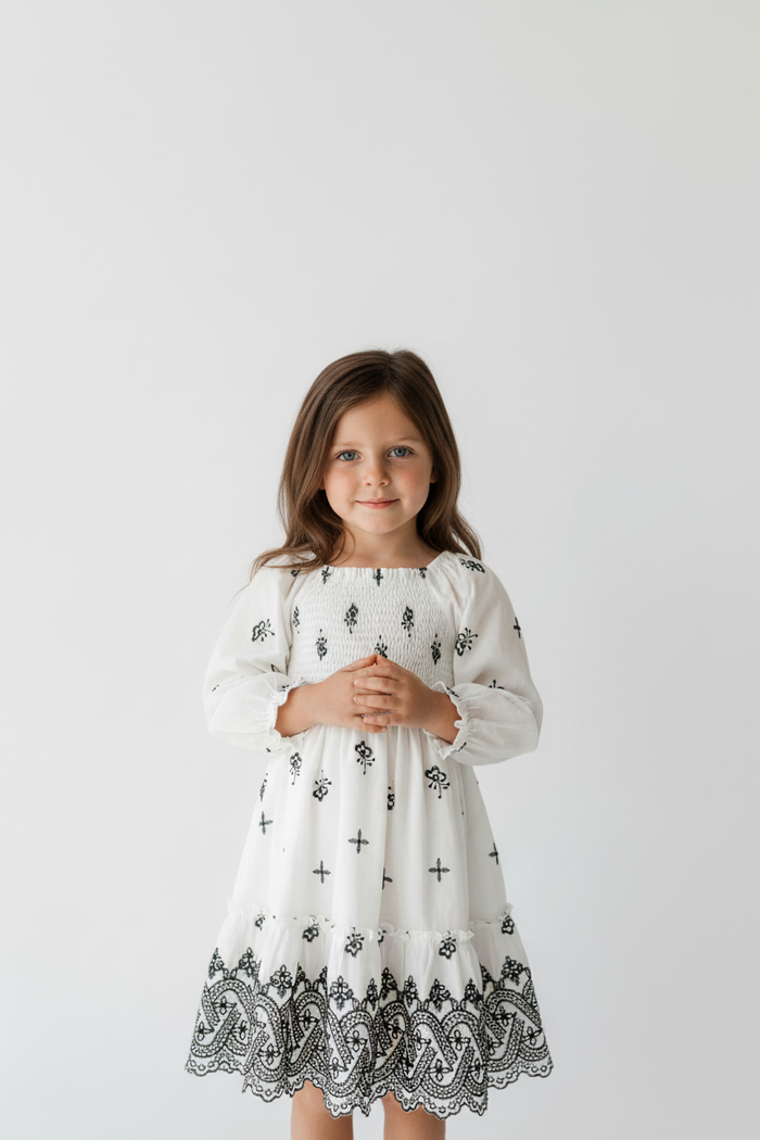 SS Girl's Dress Mira Dress (embroidered diamond)