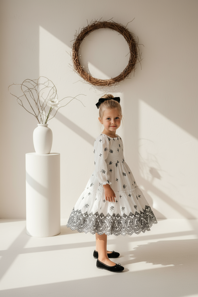 INDIE BLUE Dresses Mira Dress (embroidered diamond)