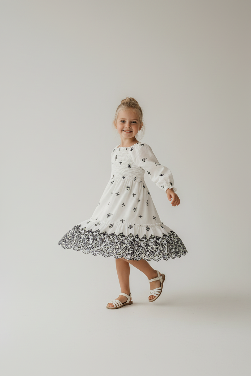 INDIE BLUE Dresses Mira Dress (embroidered diamond)