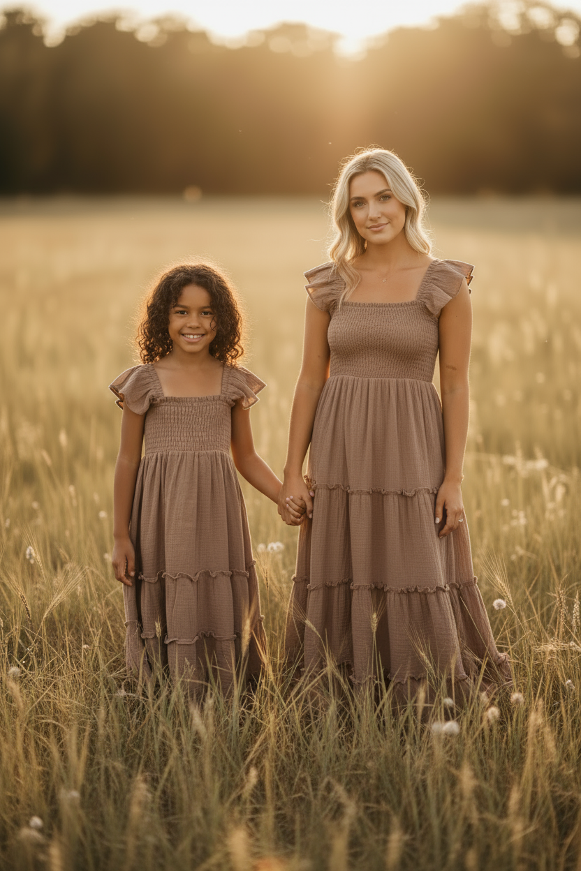 INDIE BLUE Dresses Marabella Dress (mocha muslin)