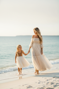 SS Girl's Dress Jodi Twirl (two-tone mocha tulle)