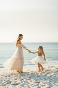 SS Girl's Dress Jodi Twirl (two-tone mocha tulle)