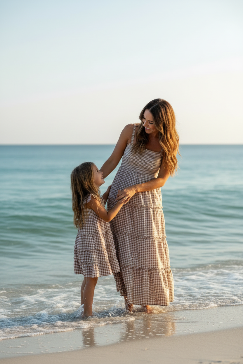 SS Girl's Dress Pia Dress (brown gingham)