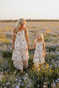 INDIE BLUE Women Women's Wendy Dress (floral blue chiffon)