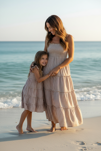 SS Girl's Dress Pia Dress (brown gingham)