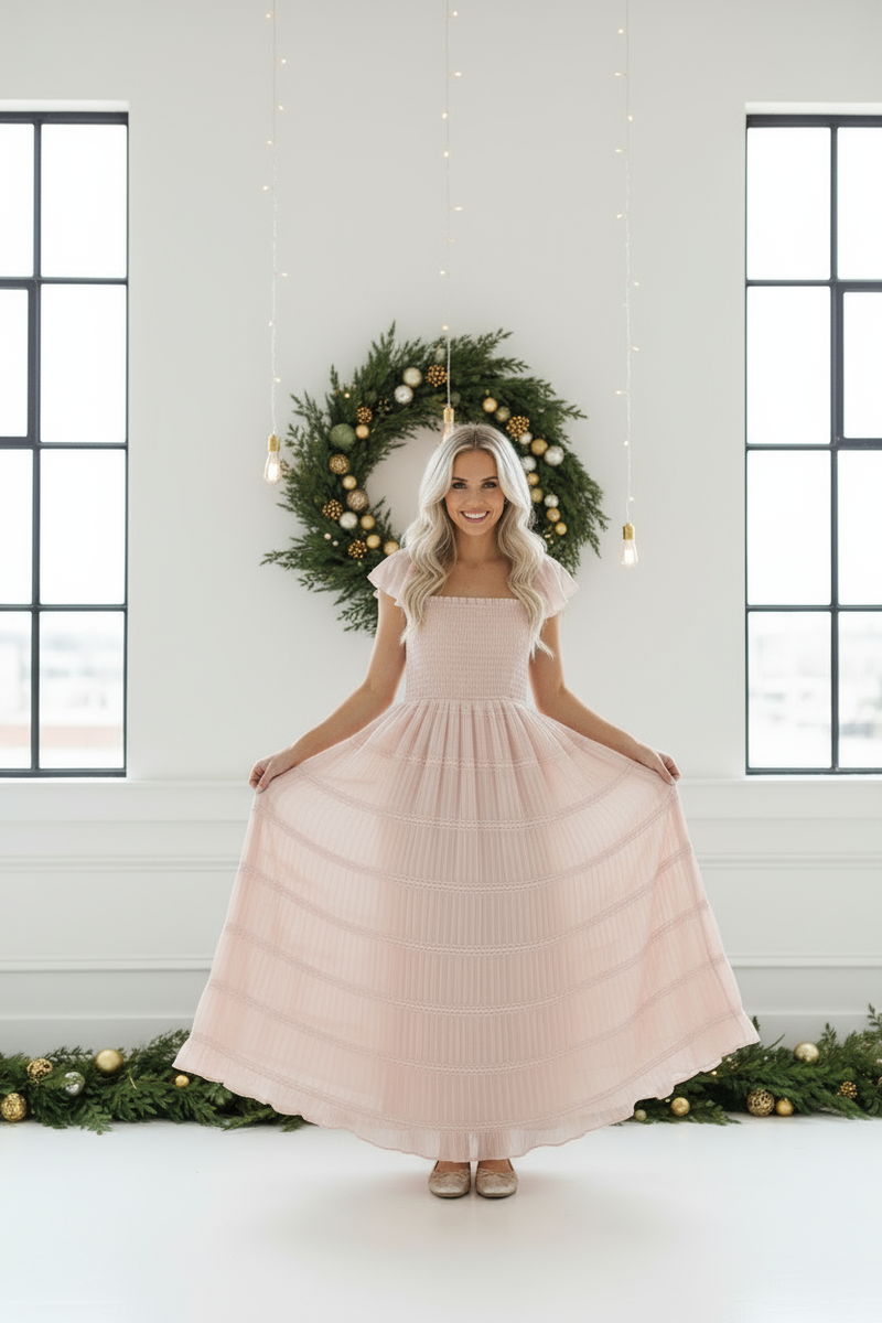 INDIE BLUE Women Women's Marabella Dress (soft pink chiffon)