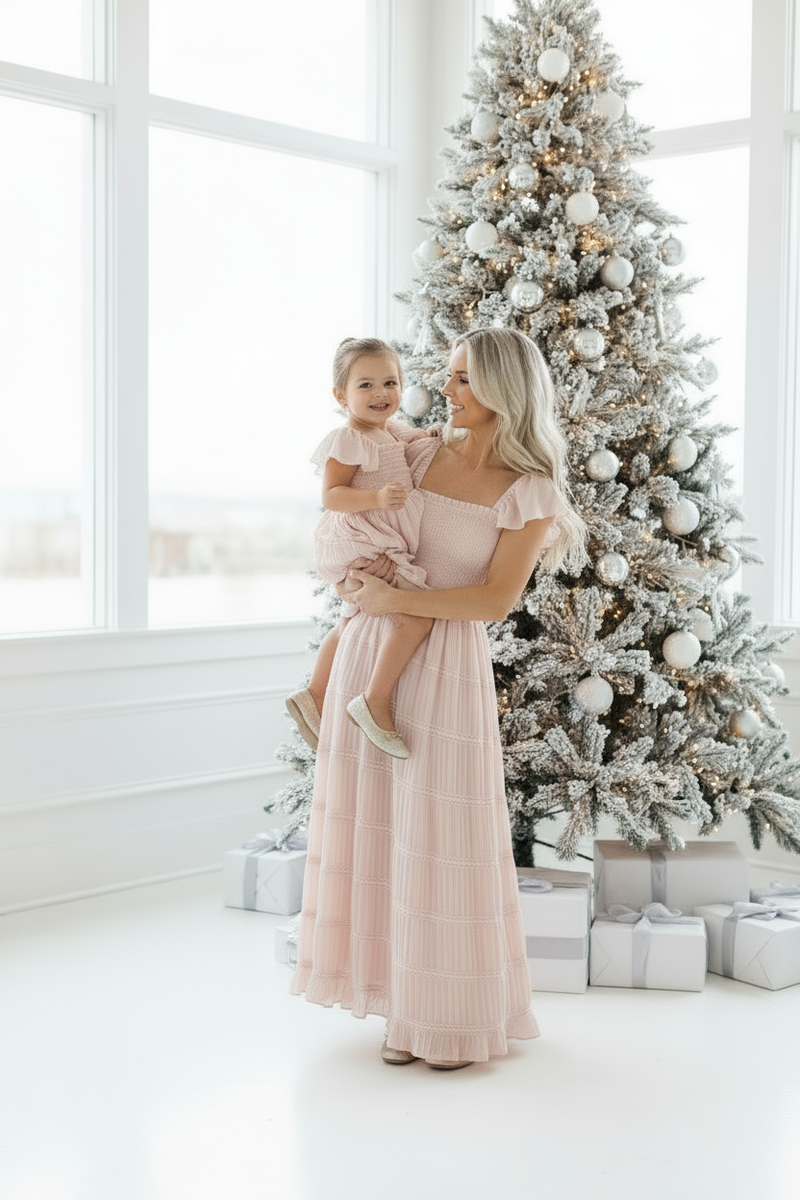 INDIE BLUE Dresses Marabella Dress (soft pink chiffon)