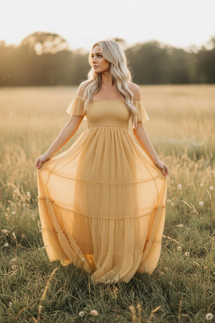 INDIE BLUE Women Women's Marabella Dress (saffron tulle)