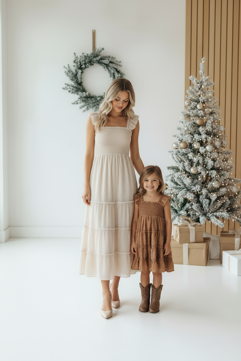 INDIE BLUE Women Women's Pia Dress (natural swiss dot)