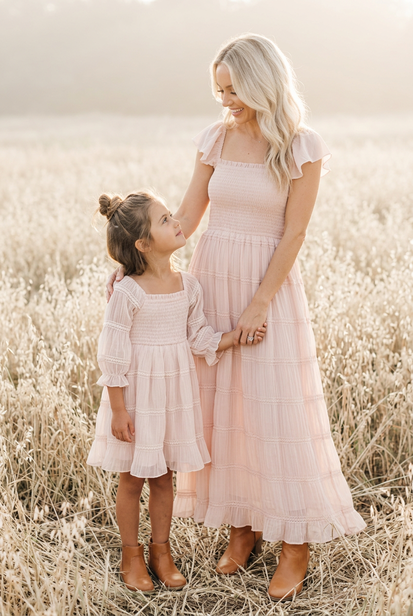 Women's Marabella Dress (soft pink chiffon)