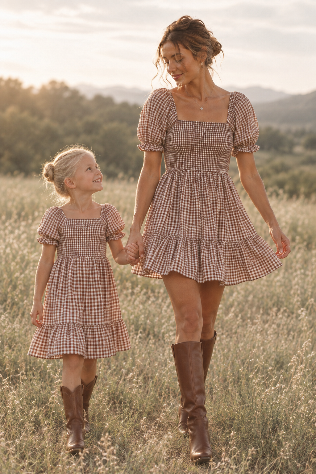 SS Women's Dress Women's Karina Mini (brown gingham)