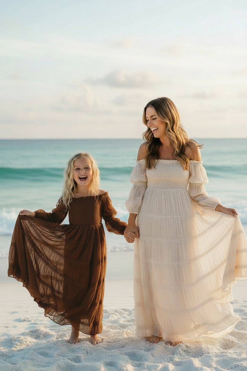 INDIE BLUE Dresses Pippa Maxi (mocha chiffon)